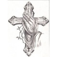 一组祈祷之手纹身手稿图片