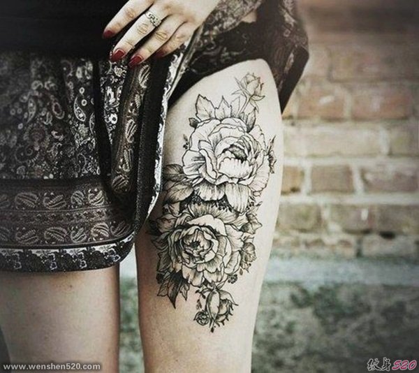 多款女性性感腿部纹身图案