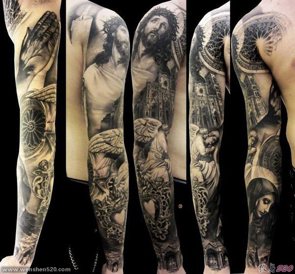 22款漂亮的男性花臂纹身图案