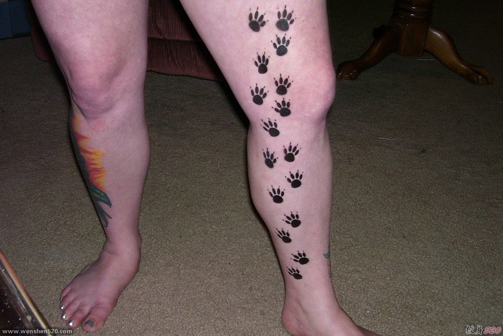 多款可爱的猫爪子印图案纹身