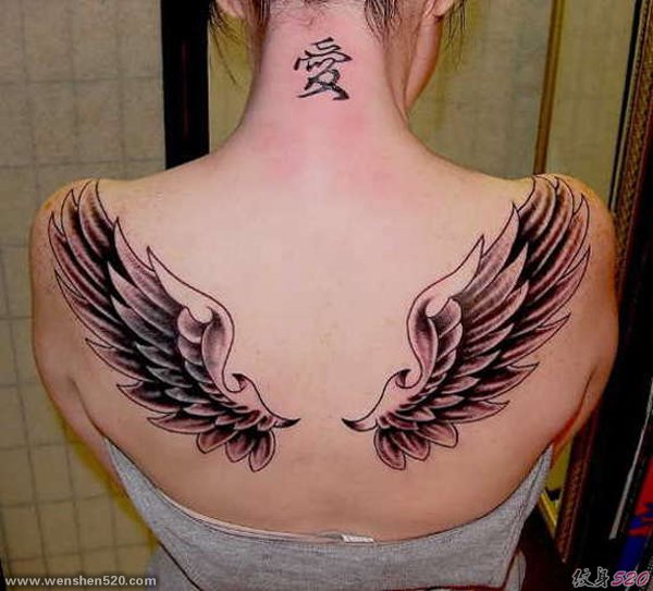 多款帅气的天使翅膀纹身图案