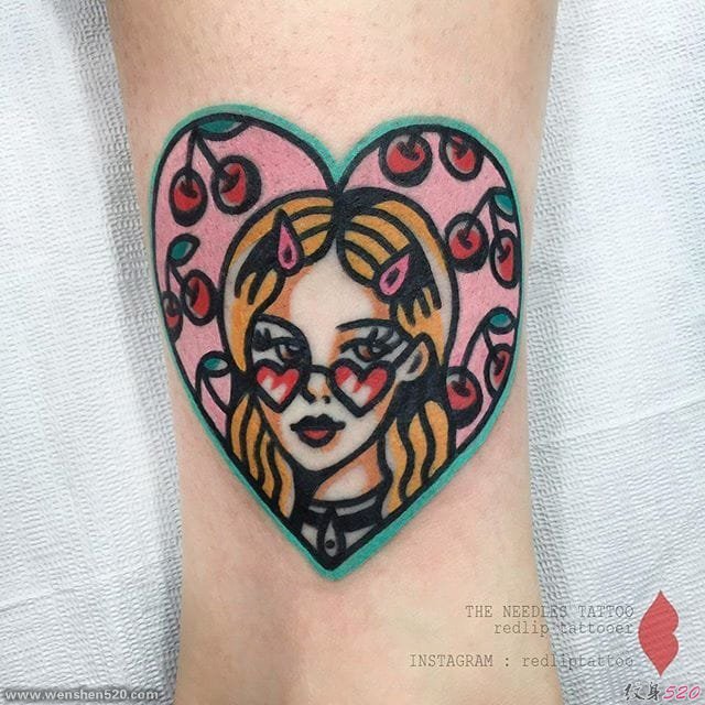 古怪的传统风格人物纹身图案