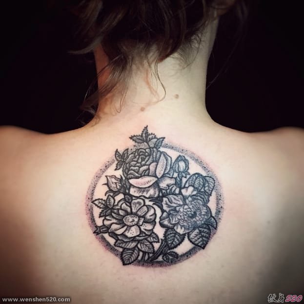 冰岛纹身艺术家阿巴内罗多款精致的黑色点刺纹身图案