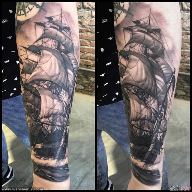 迷人的黑灰色纹身图案来自杰克林