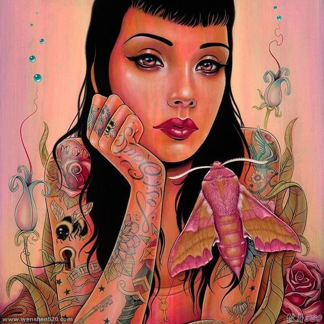 流行的超现实主义的女生纹身艺术欣赏来自卡亚