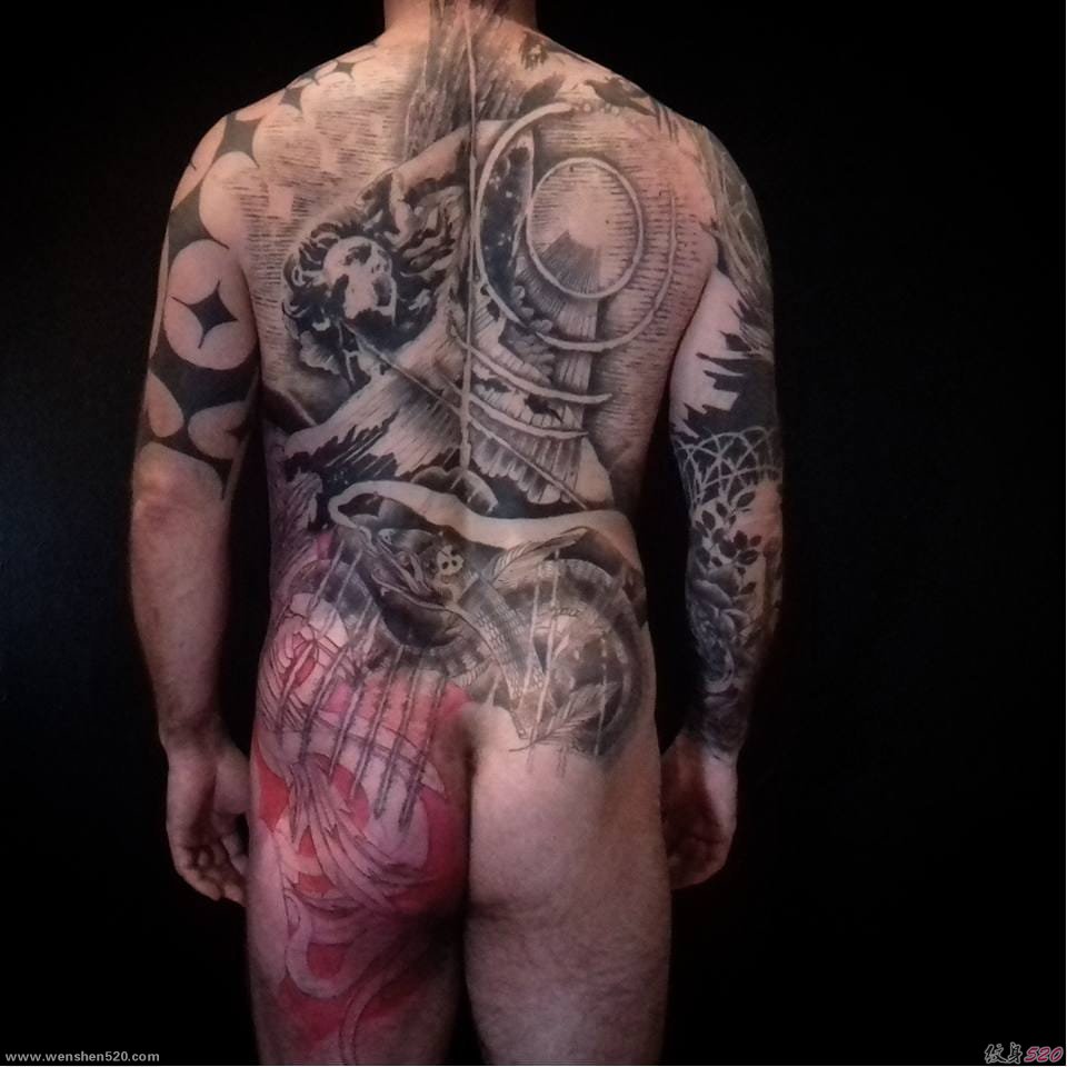 个性创意的图形纹身图案出自纹身师萨杜