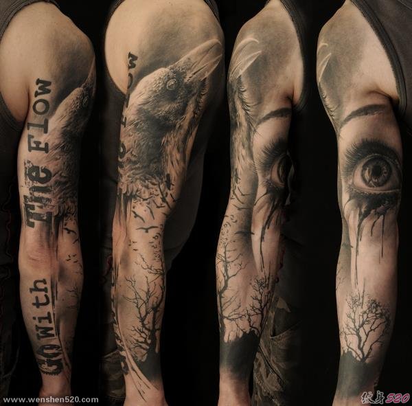 纹身男女漂亮帅气的花臂纹身图案