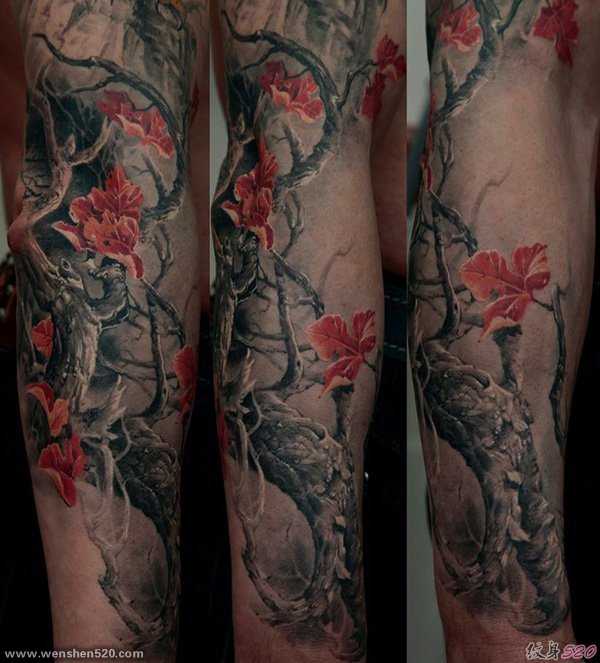 纹身男女漂亮帅气的花臂纹身图案