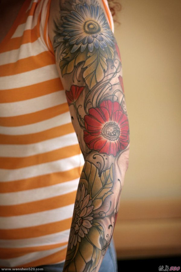 纹身男女漂亮帅气的花臂纹身图案