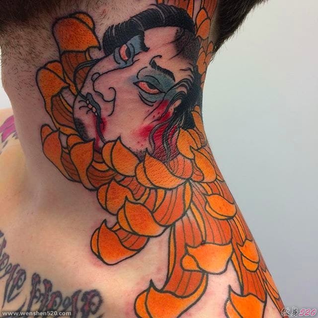 漂亮的日本风格纹身图案
