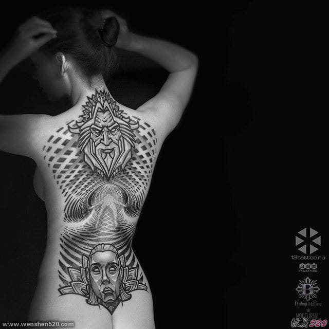 令人印象深刻的大面积纹身图案作品来自马克西姆