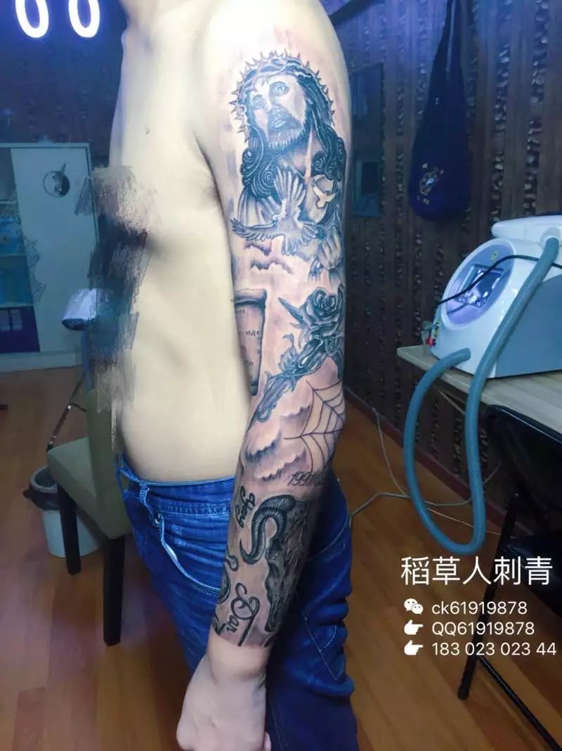 稻草人首席刺青师纹身师凯歌凯哥陈凯纹身图案作品