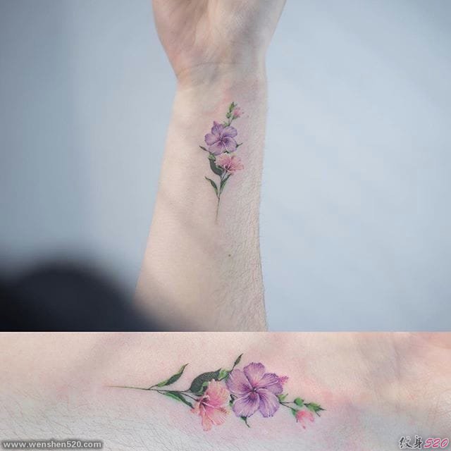 多款女生极其漂亮的微型小清新花朵纹身图案