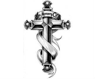 漂亮的十字架纹身