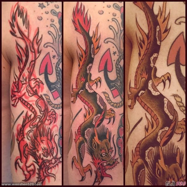 漂亮的传统纹身图案来自达维德安德烈奥利