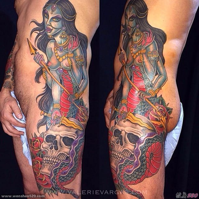 优秀的传统彩色纹身图案作品来自瓦莱丽