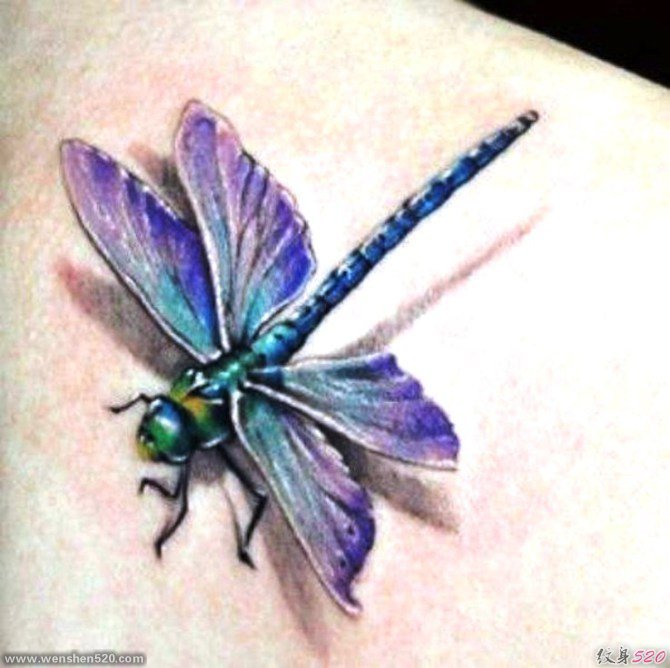 女人喜欢的漂亮的蜻蜓纹身图案