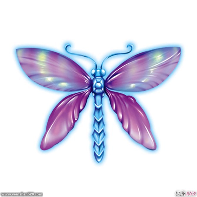 女人喜欢的漂亮的蜻蜓纹身图案
