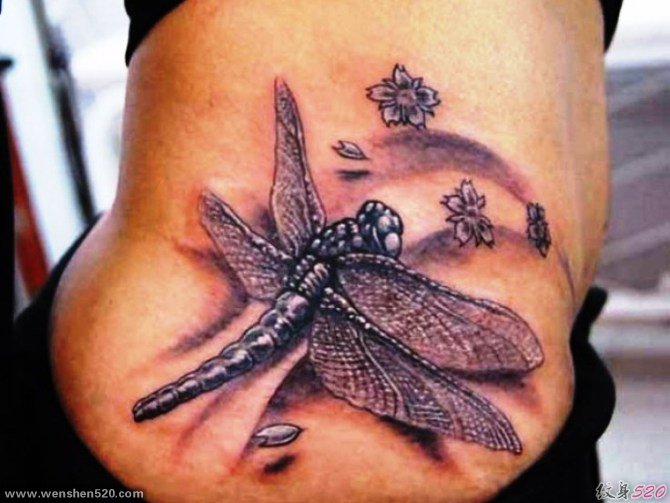 女人喜欢的漂亮的蜻蜓纹身图案