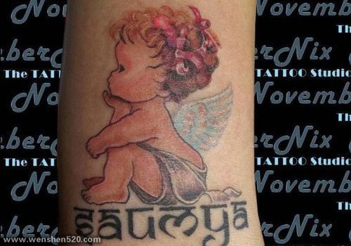 30款可爱的宝贝天使纹身图案