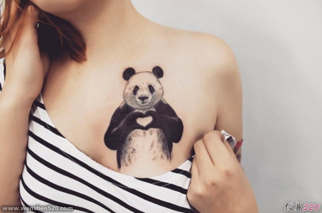 很可爱的很萌的熊猫纹身图案