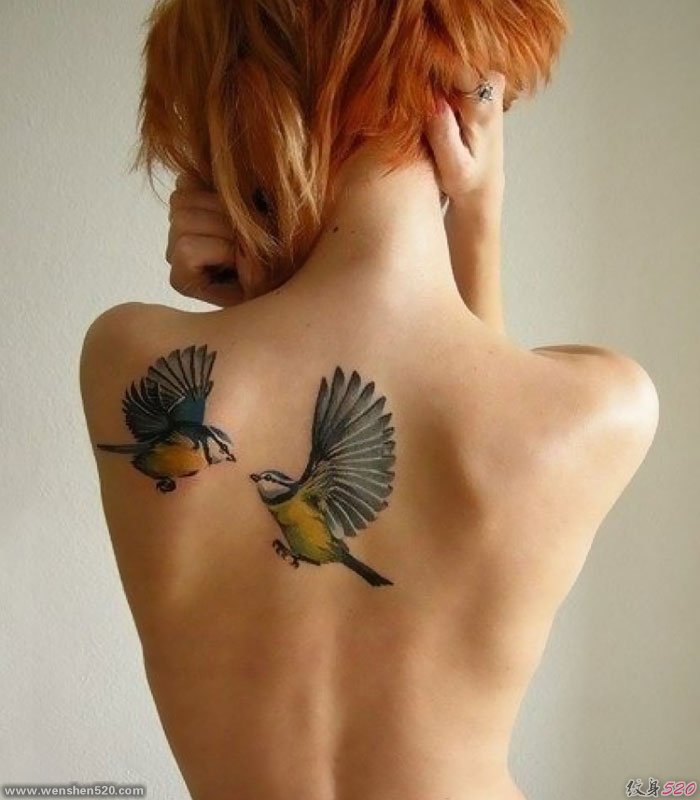 多款漂亮的鸟图案纹身图片