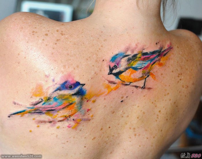 多款漂亮的鸟图案纹身图片