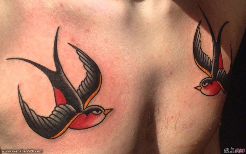 多款漂亮的燕子纹身图案