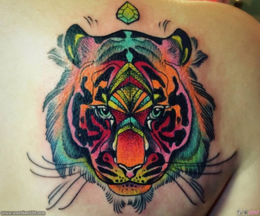 很帅气很凶猛的老虎纹身图案