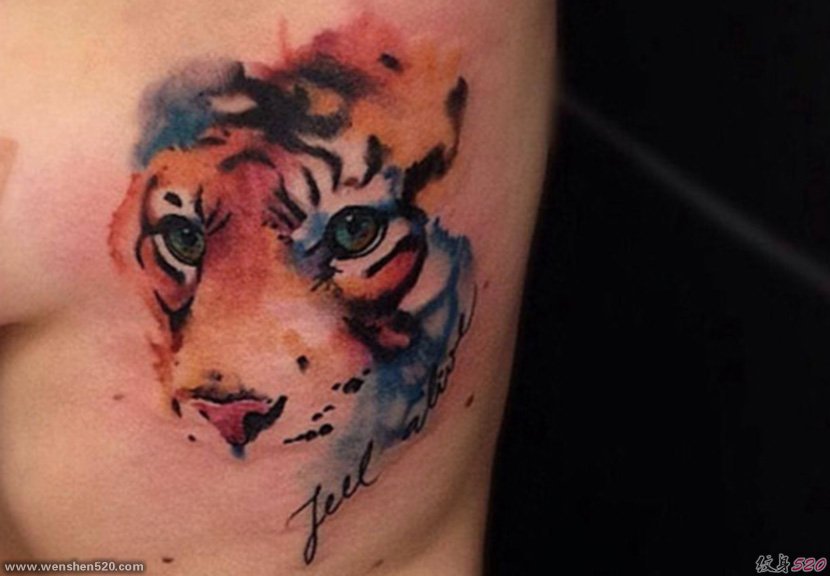 很帅气很凶猛的老虎纹身图案