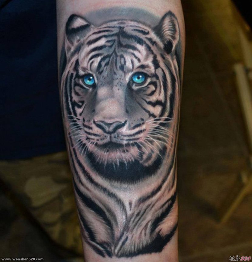 很帅气很凶猛的老虎纹身图案