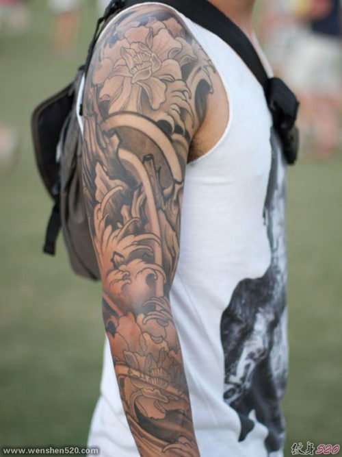 男性帅气的花臂纹身图案