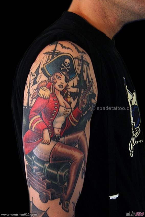 多种风格海盗人物主题纹身图案