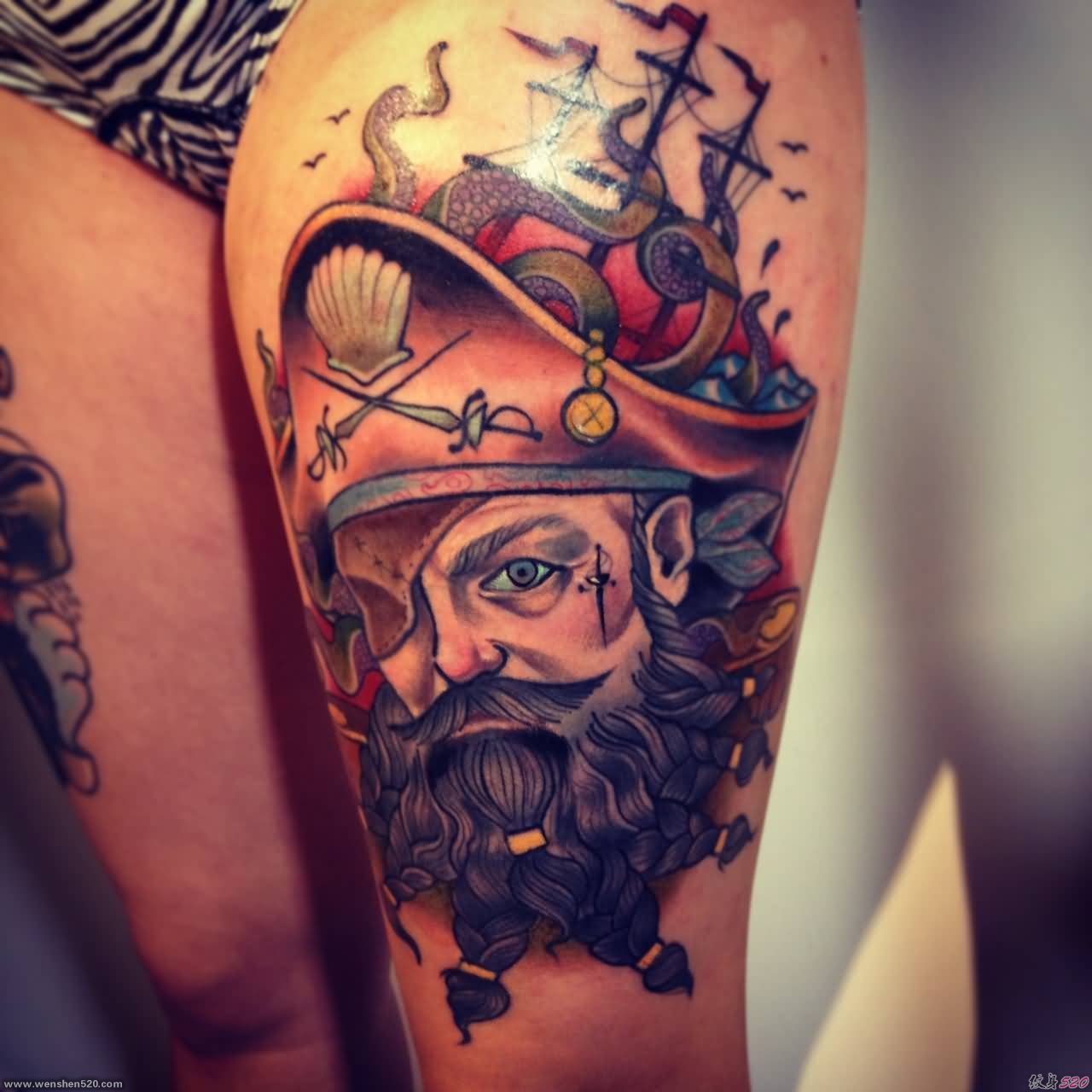 多种风格海盗人物主题纹身图案