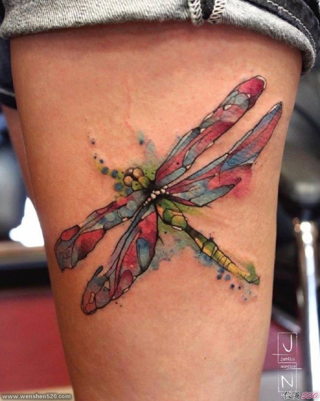 多款女性美丽的蜻蜓纹身图案