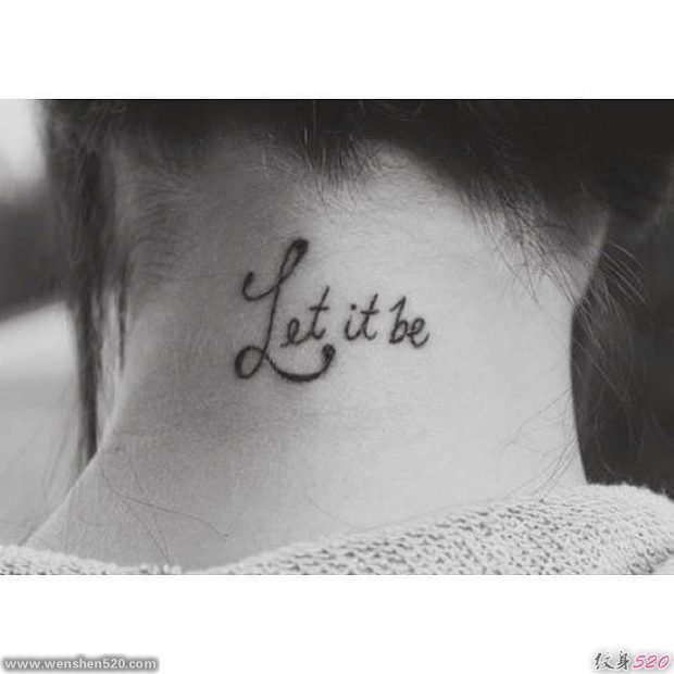 多款女性小清新英文字纹身图案