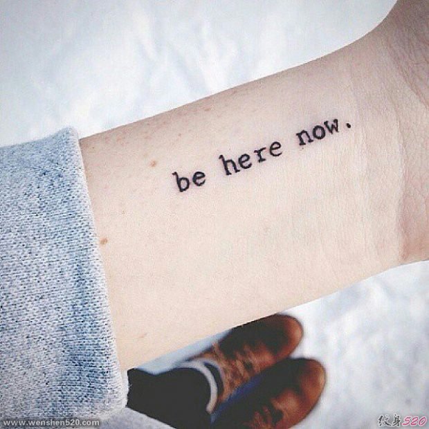 多款女性小清新英文字纹身图案