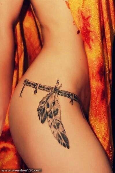 女性大腿上各种样式漂亮的纹身图案