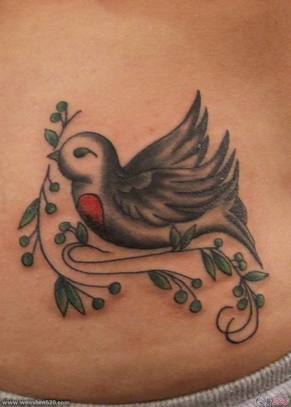 50多款漂亮帅气的鸽子纹身图案