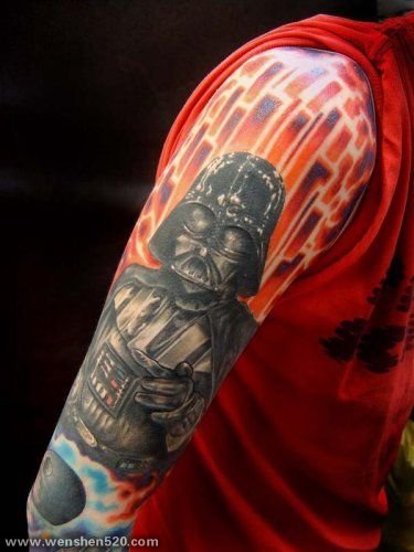 星球大战里的面具人物形象绝地武士纹身图案