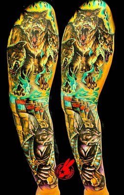 ​古埃及主题荷鲁斯之眼印章及艳后纹身图案