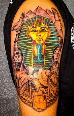 ​古埃及主题荷鲁斯之眼印章及艳后纹身图案