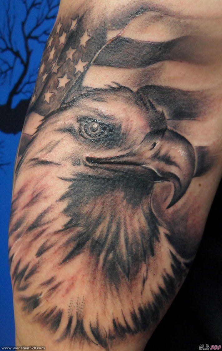 几款男性喜欢的帅气的鹰纹身图案
