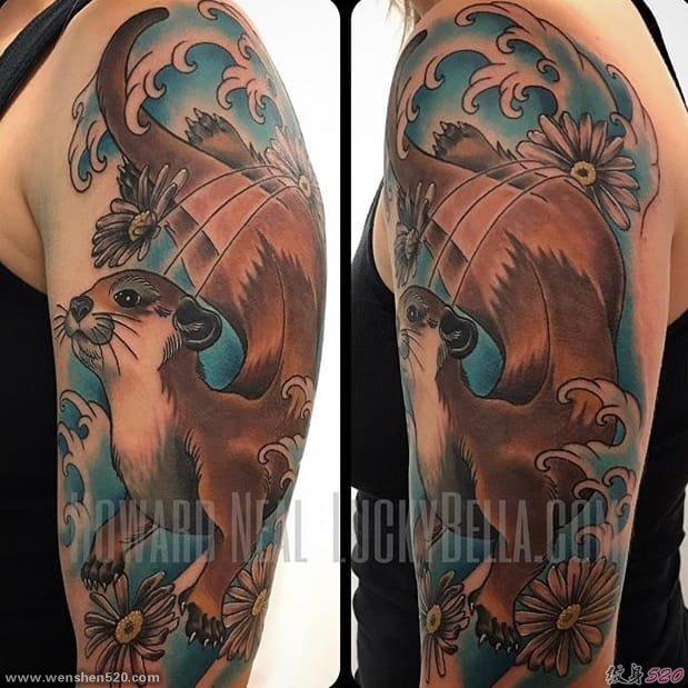 20款可爱的生物水獭纹身图案