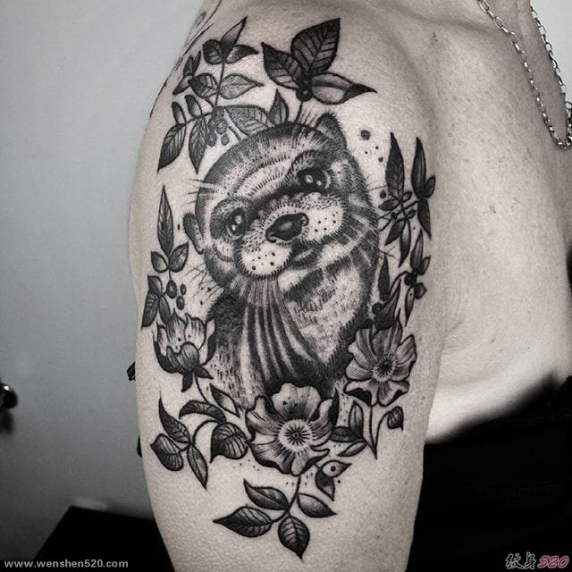 20款可爱的生物水獭纹身图案