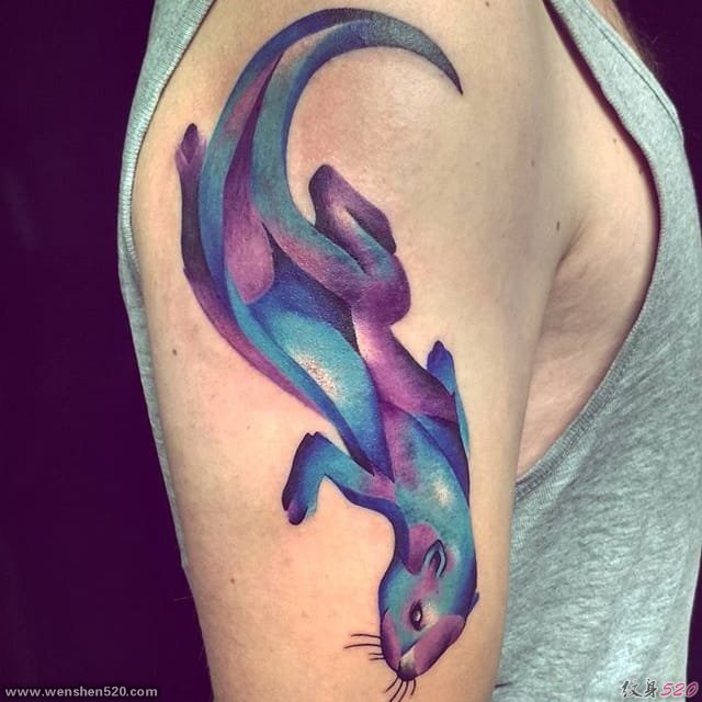 20款可爱的生物水獭纹身图案