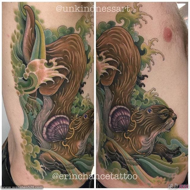 20款可爱的生物水獭纹身图案