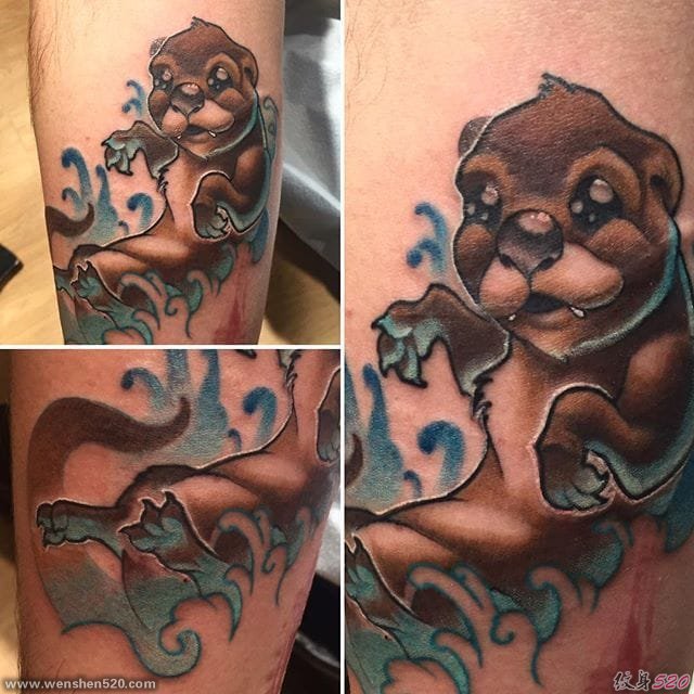 20款可爱的生物水獭纹身图案