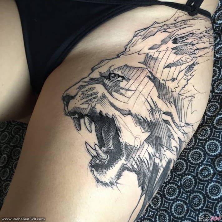 多款黑色现代纹身艺术技法素描纹身图案