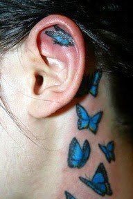 20款女孩耳朵上的小清新纹身图案